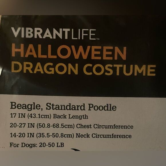 🆕 Vibrant Life Halloween Blue Dragon Costume for dogs, sized Medium. - Picture 2 of 7